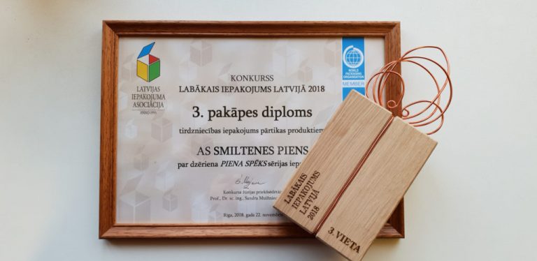 3. vieta Latvijas Iepakojuma asociācijas organizētajā nacionālajā konkursā LABĀKAIS IEPAKOJUMS LATVIJĀ!